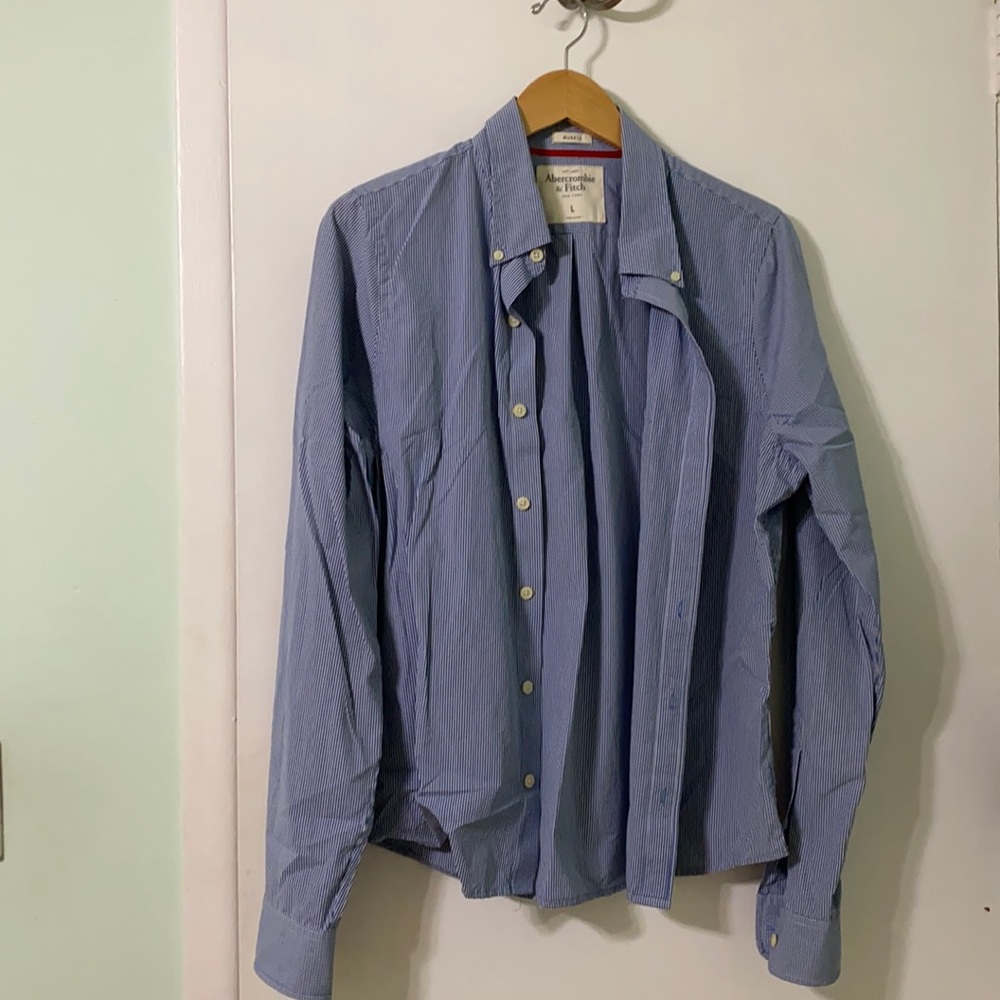 Blue long sleeve button down
